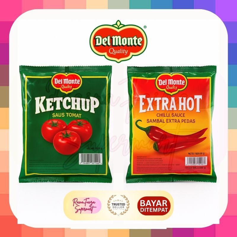 

Del Monte Saus Tomat & Chilli Extra Hot 8gr x 24 Sachet | Pedasnya Nendang, Tomatnya Segar | RFSMART