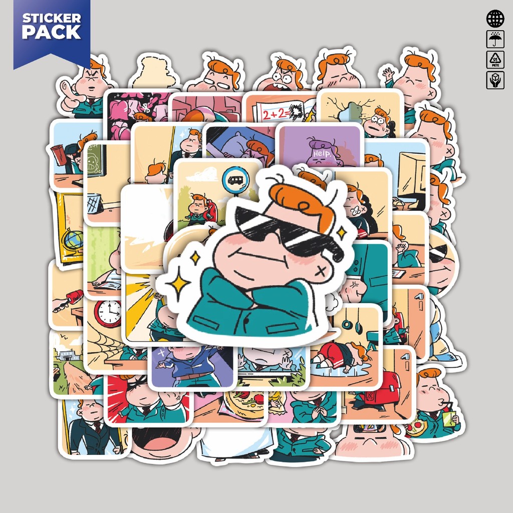 

[100PCS]Stiker Pack Stiker Kartun First Grader Tolya Aesthetic Vinyl Anti Air Dekorasi Sticker Laptop Buku Journal Koper Helm Casing HP Gitar Helm Skateboard