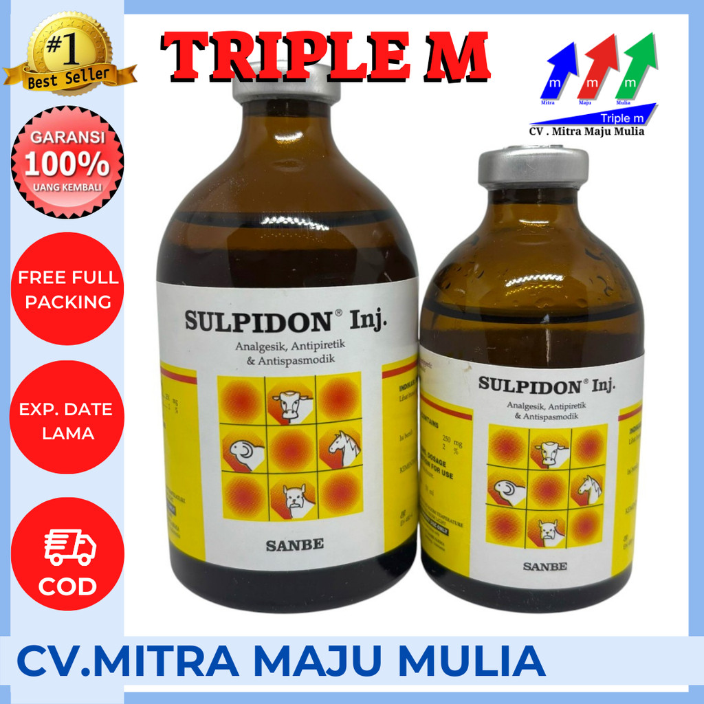 SULPIDON 100 ml SANBE - Obat Pereda Sakit Hewan SANBE