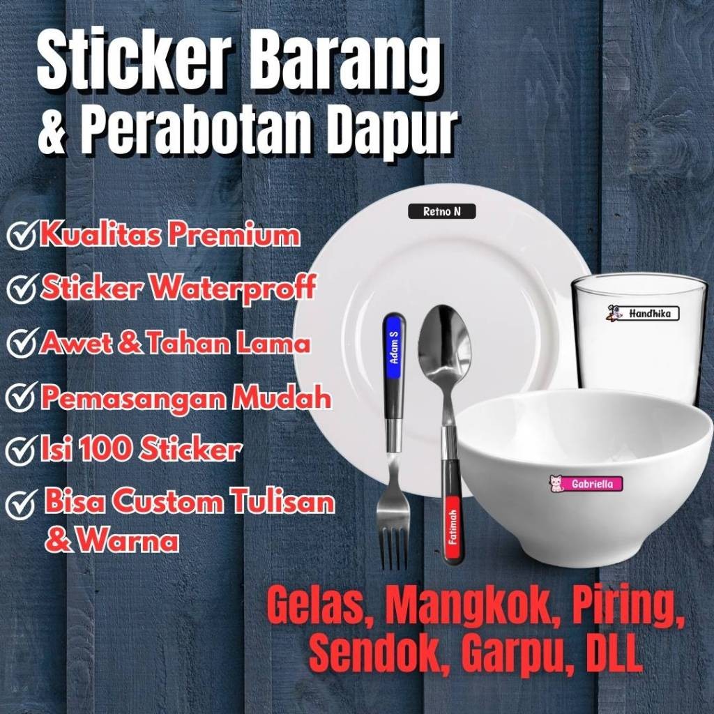 

stiker sendok piring gelas / sticker waterproff / stiker perabot / stiker dtf uv / stiker barang