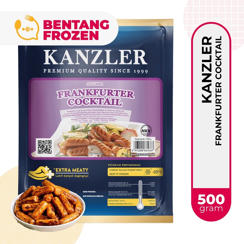 

Kanzler Frankfurter Cocktail 500gr / Sosis Ayam Kanzler Cocktail