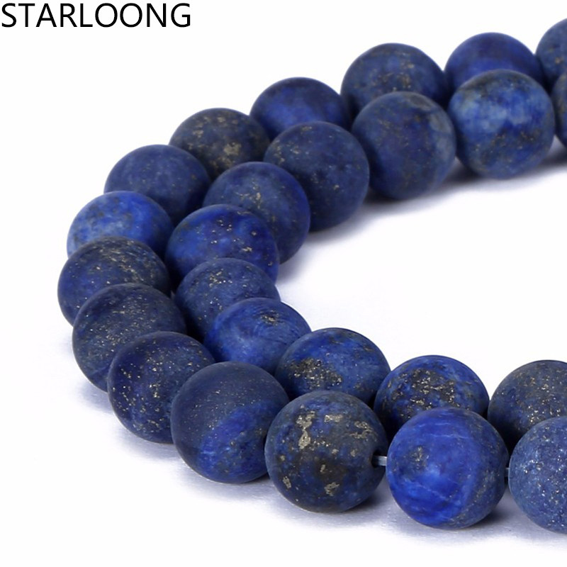 4/6/8/10/12/14/16/18/20mm Matte Blue Lapis Lazuli Loose Beads For DIY Jewelry making Necklace Bracel