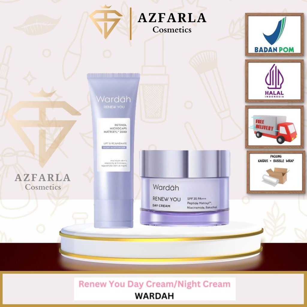 Azfarla Kosmetik Wardah Renew You Day Cream/Night Cream/Cream Wardah/Pelembab Wardah