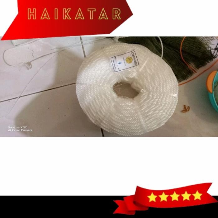 tali tambang plastik 4mm roll - Putih