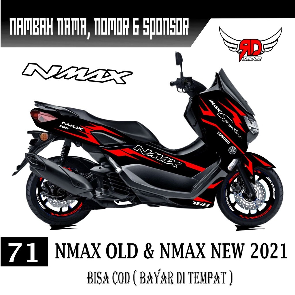 DECAL STICKER MOTOR YAMAHA NMAX NEW / NMAX LAMA 155 Variasi Lis Garis Racing Full Bodi Setiker