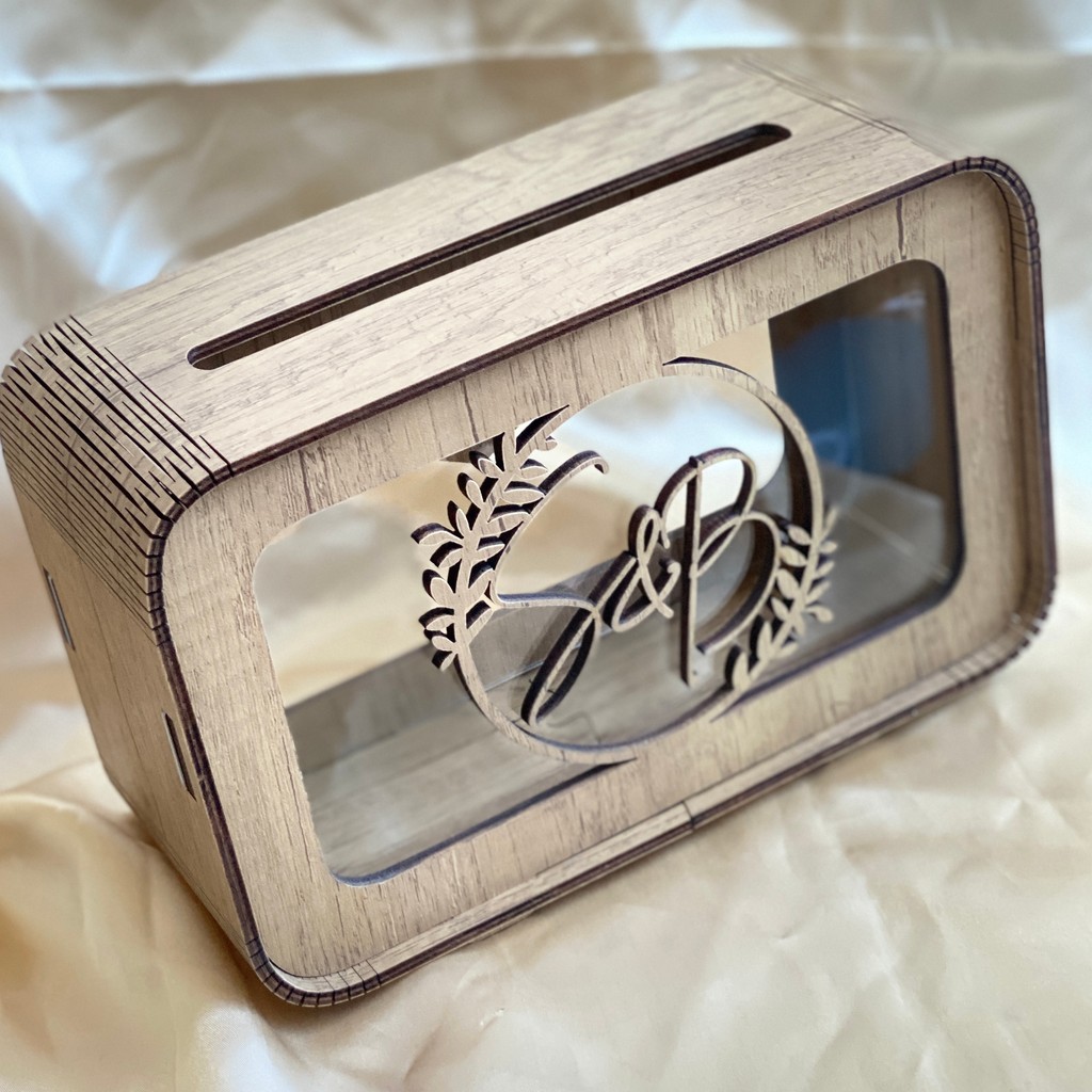 

Wedding Card Box Personalized Keepsake Box Wooden Envelope Box Money Box for Wedding Custom Wedding Gifts Rustic Wedding Decor