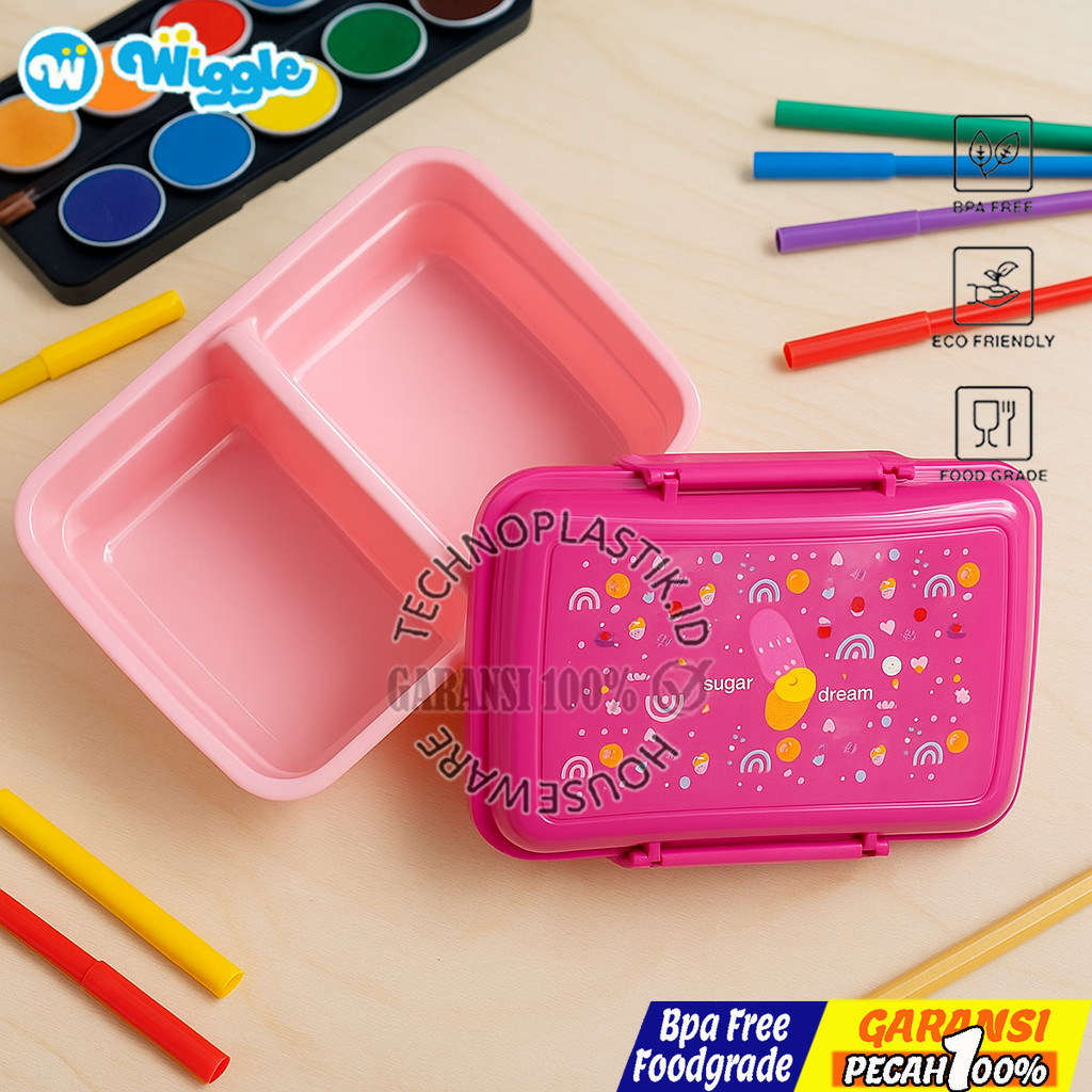 WIGGLE Kotak Bekal Anak Set BasketBall Kotak Makan Anak Sekolah 750Ml