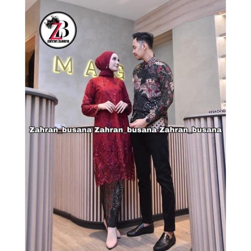 [𝗠𝗲𝗺𝗼𝘇𝗮] Couple Kebaya Tunik Tulle Modern / Kebaya Couple / Kebaya Modern / Baju Kebaya Modern / Keb