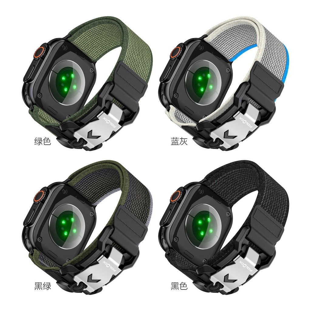 Fidlock Buckle Nylon Sport Loop Watch Band Strap for iWatch S10 46mm for Apple Watch Series 9 8 7 6 