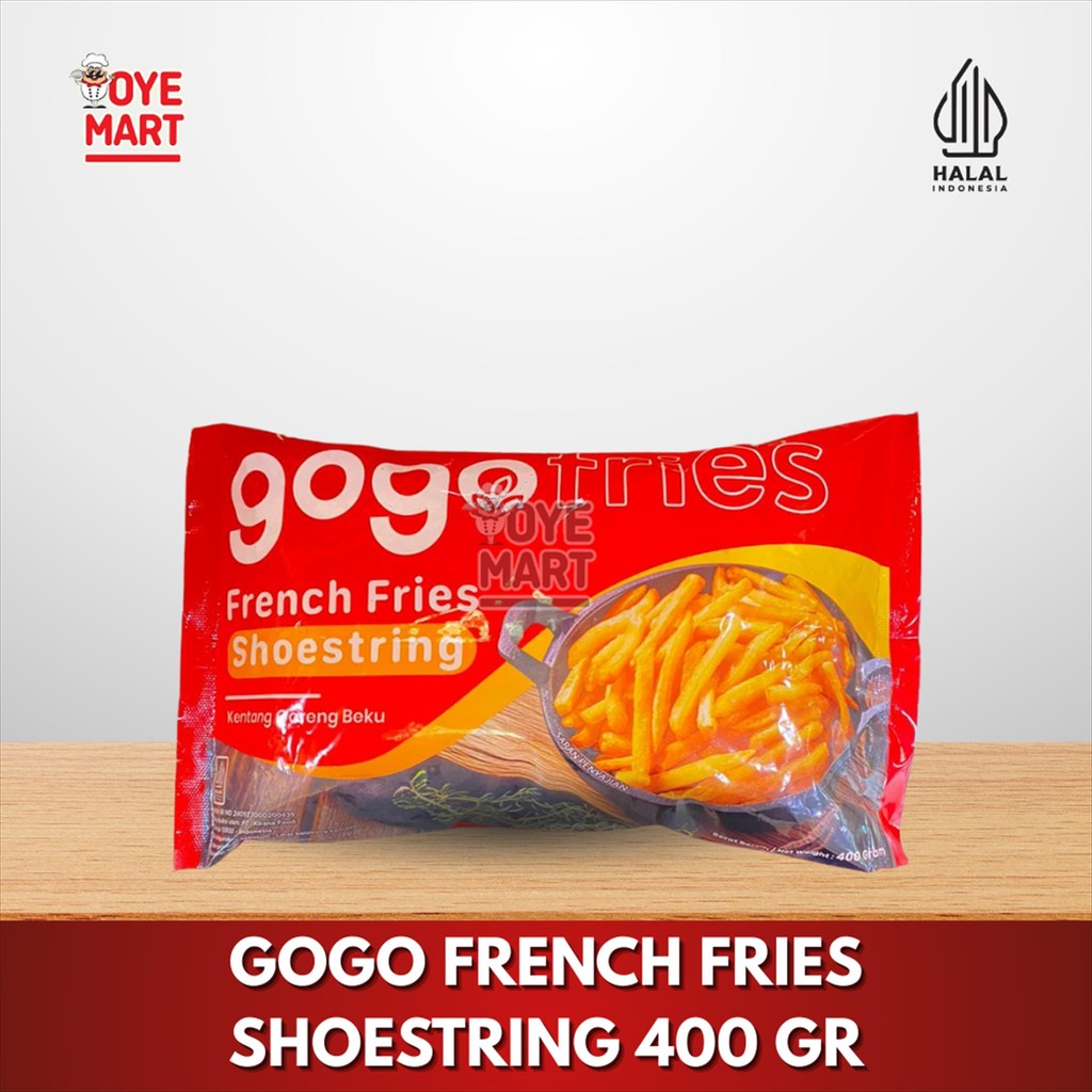 

GOGO FRENCH FRIES SHOESTRING 400 GR / KENTANG BEKU / FRENCH FRIES