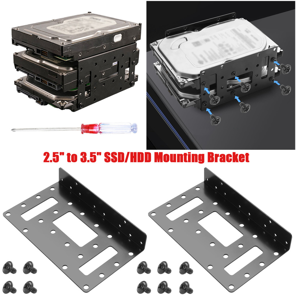 2.5" to 3.5" SSD/HDD Mounting Bracket Up to 4 2.5 "SSDs Metal Hard Disk Expansion Bracket Internal H