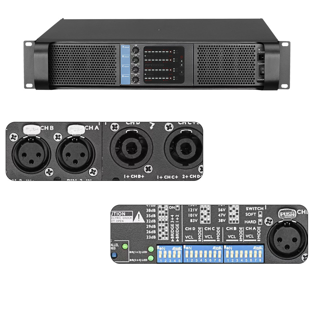 Original LOGO FP10000Q 4x1350W 8OHM Professional Digital Power Amplifier 4 Channel TD Class DJ Subwo