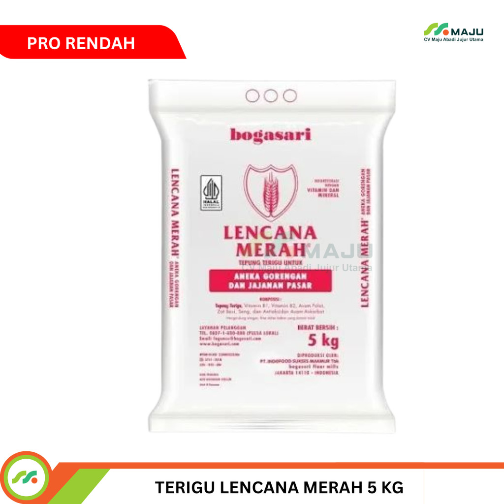 

TEPUNG TERIGU LENCANA MERAH BOGASARI KEMASAN 5 KG