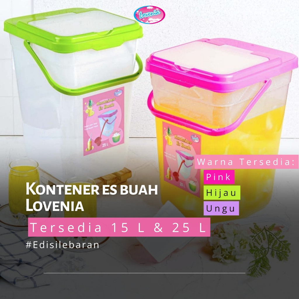 Lovenia Toples Es Buah 15 Lt Bonus Gayung Bajigur / Tempat Es buah Prasmanan dengan gagang