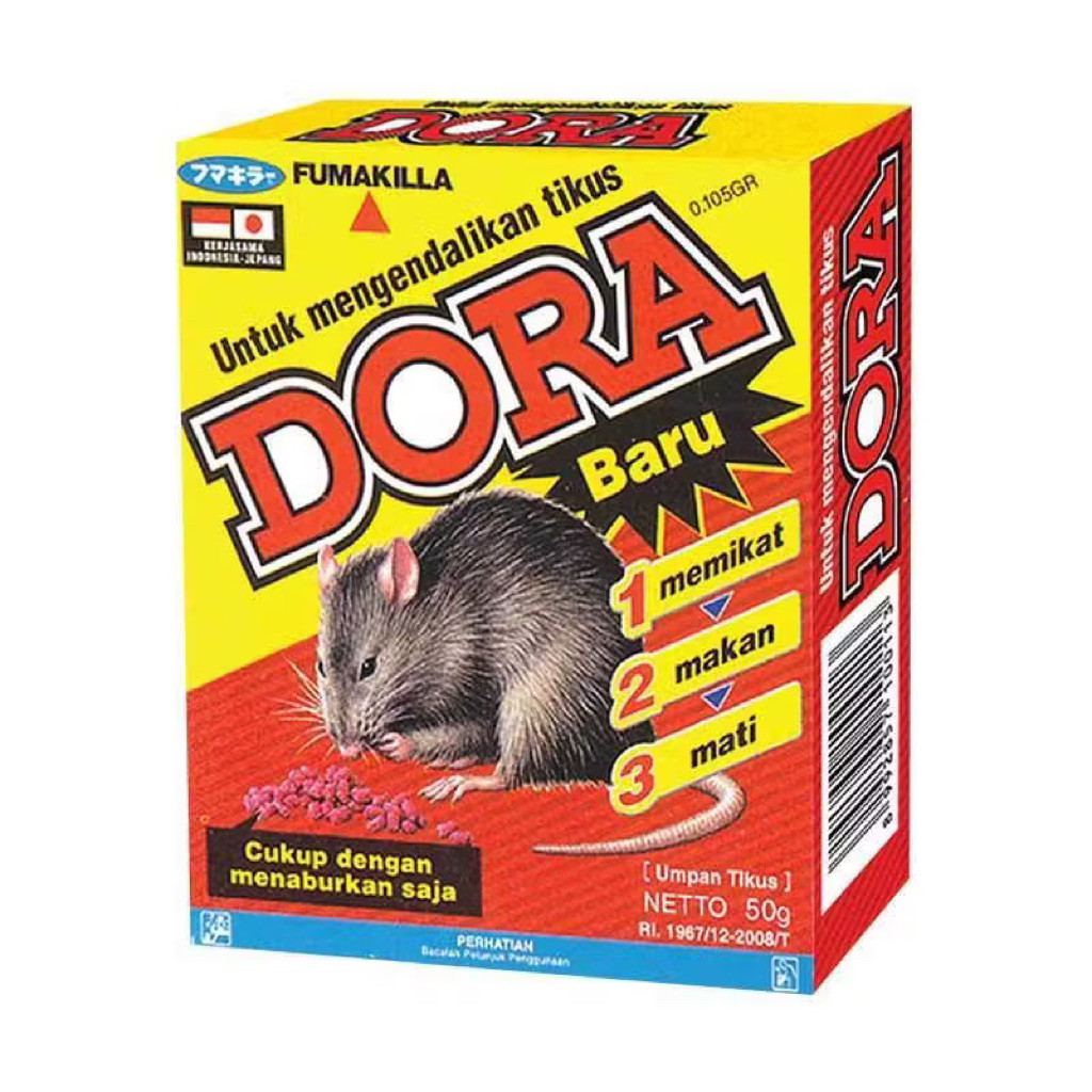 Fumakilla Dora Racun Tikus 50g Racun Tikus Mati Kering Tidak Bau