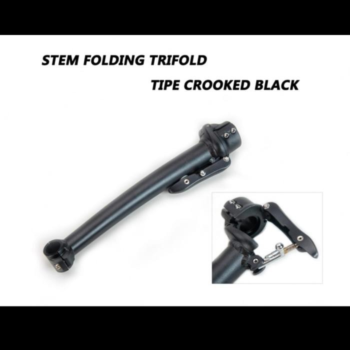 handlepost sepeda lipat lengkung 37cm trifold Best Quality