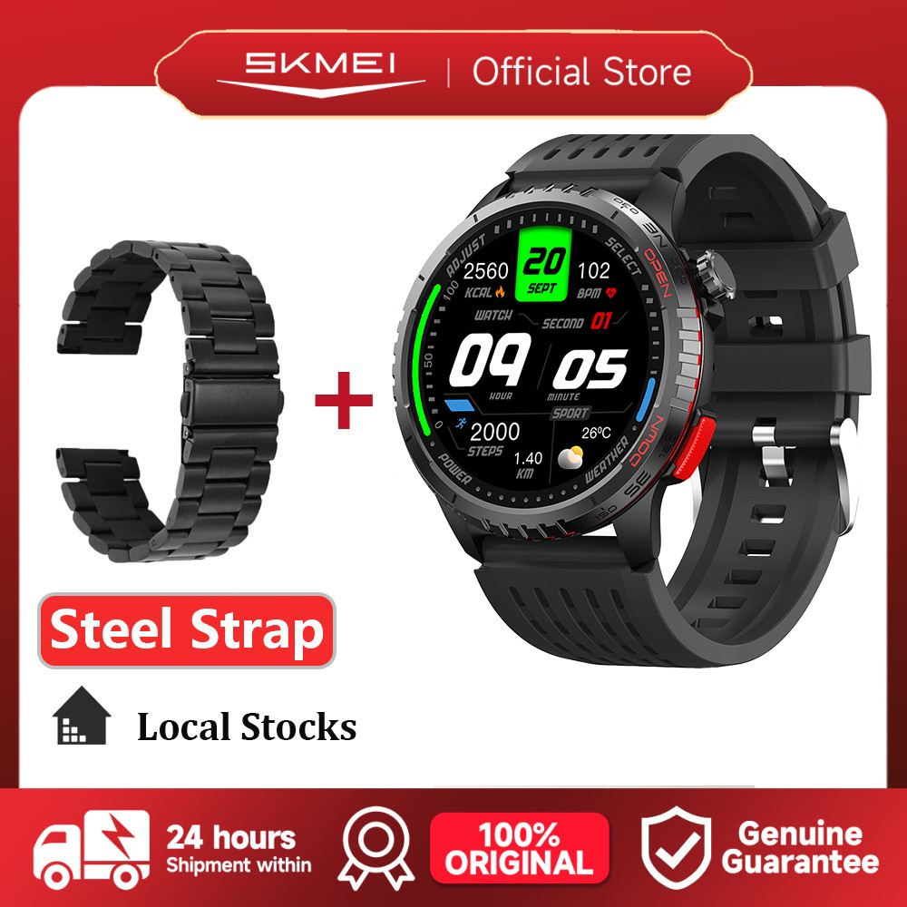CASEORY SKMEI Smartwatch B77/DM56/B55S Dengan Stainless Steel Strap GPS Tracker  Support Strava Jam 