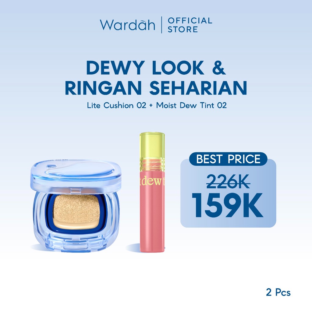 WARDAH Paket Make Up Ringan Sepanjang Hari | Fresh Look, Flawless, Tahan Lama | Light+ Lite Skin Fil