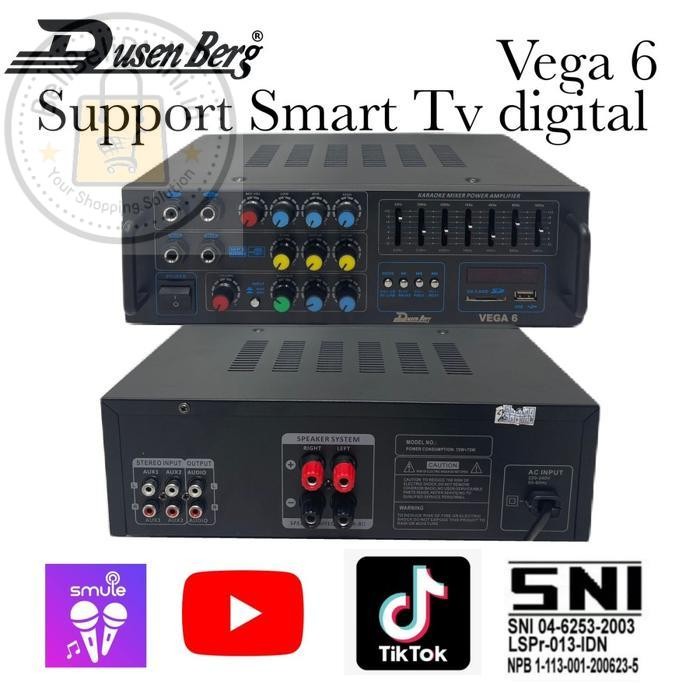 Amplifier Karaoke DUSENBERG VEGA 6 Karaoke Smart Tv Youtube Bluetooth