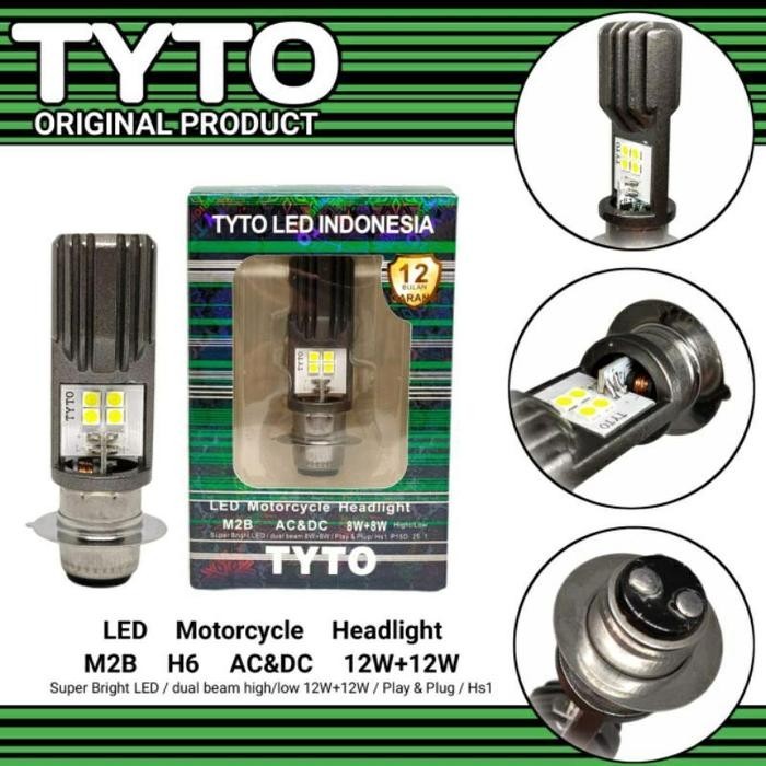 led lampu motor utama original lampu tyto h6 8 led 2sisi universal