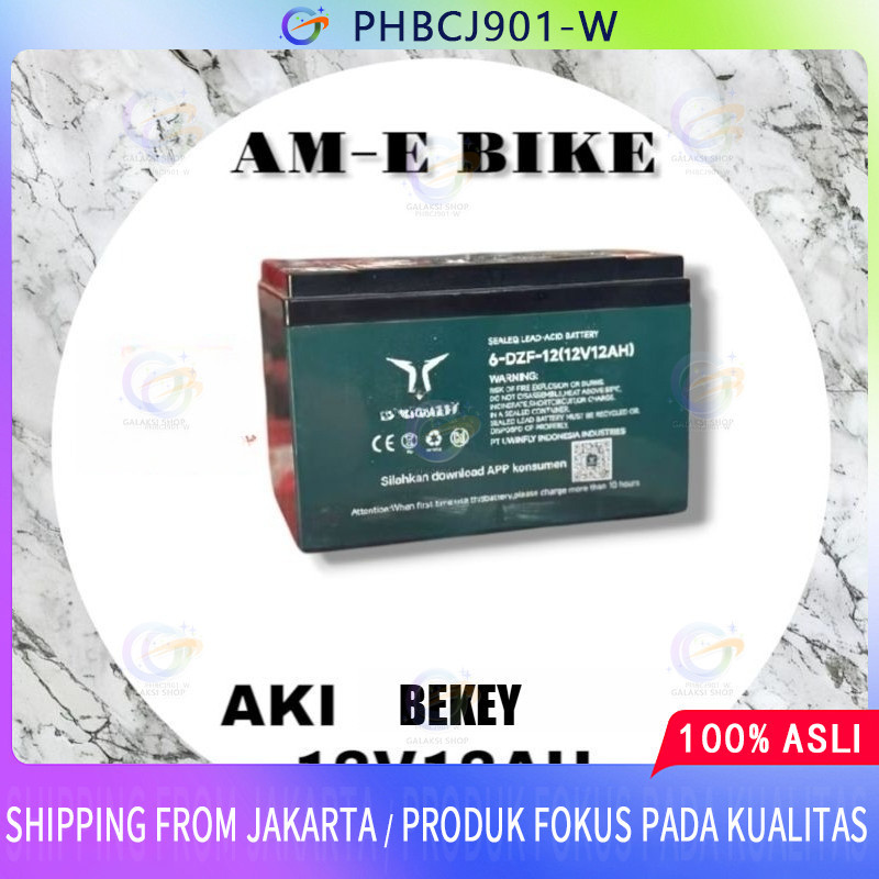 AKI SEPEDA LISTRIK BEKEY 12V12AH ORIGINAL Aki Motor Listrik BEKEY 6 DZF-12 ORIGINAL12V 12AH SELIS VO