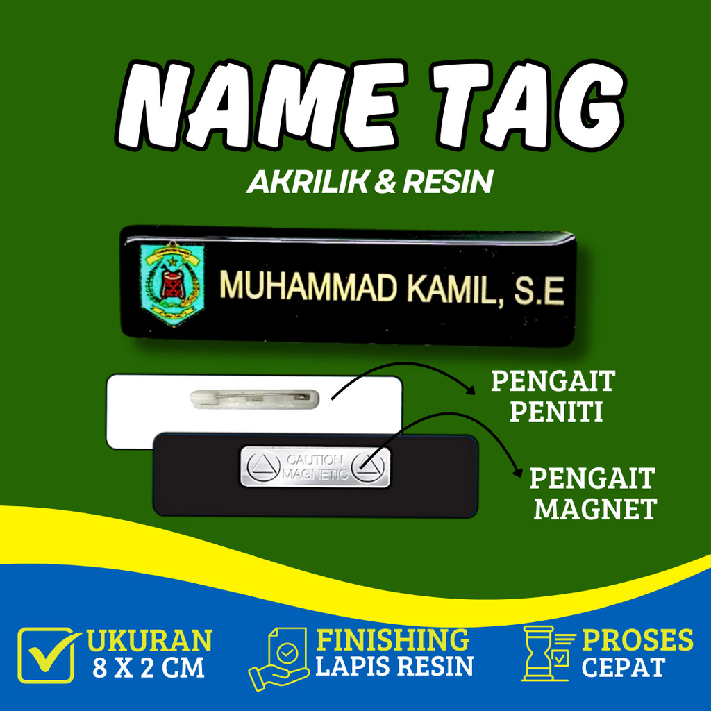 Nama Dada Plus Pin Korpri Nama Dada Kuningan Pin Korpri