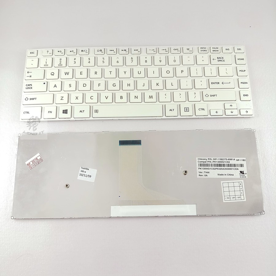 Keyboard toshiba c40d-a putih l40-a