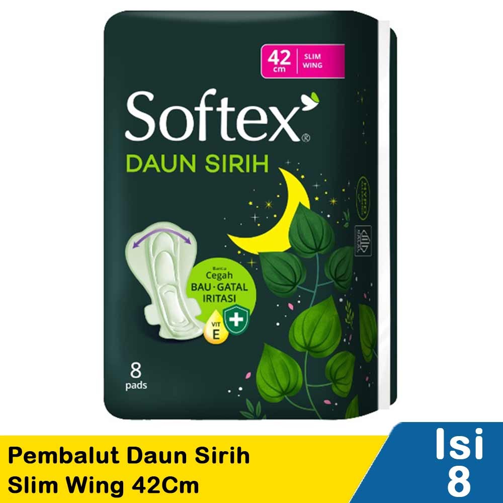 SOFTEX PEMBALUT DAUN SIRIH 8'S SLIM WING 42cm