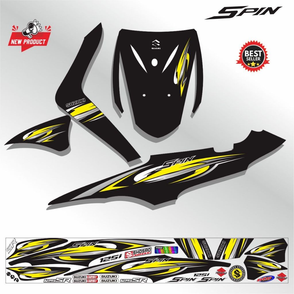 STIKER SPIN / STRIPING SPIN 125 POLET MOTIF KEREN SIMPLE STIKER MOTOR
