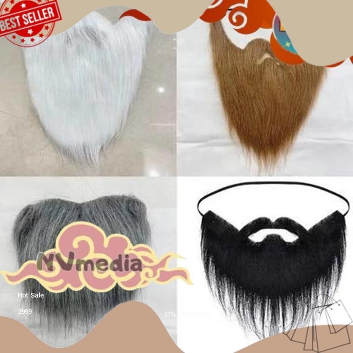 NEW PRODUK TERBARU Cuci Gudang Hairclip Jenggot Palsu /Jenggot Imitasi Palsu /Kumis Palsu Jenggot /J