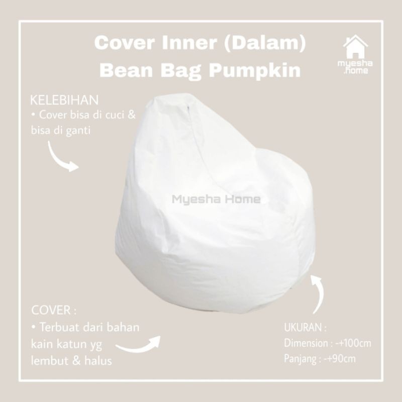 Cover Inner Bean Bag Pumpkin / Sarung Dalam Bean Bag Pumpkin (TANPA ISI)