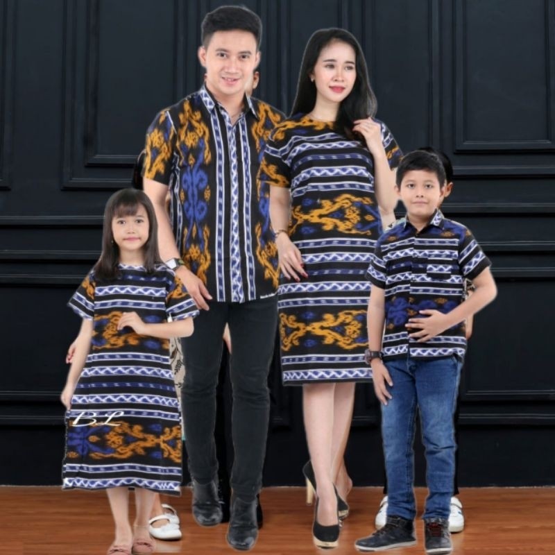 Dress Batik Keluarga - Couple Ayah dan anak - Batik Sarimbit kemeja dam dress - Dress anak dak kemej