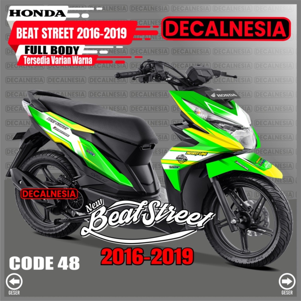 Decalnesia Decal Beat Street Old 2018 2019 Full Body Stiker Motor Street 2016 2017 Sticker Modif Dek