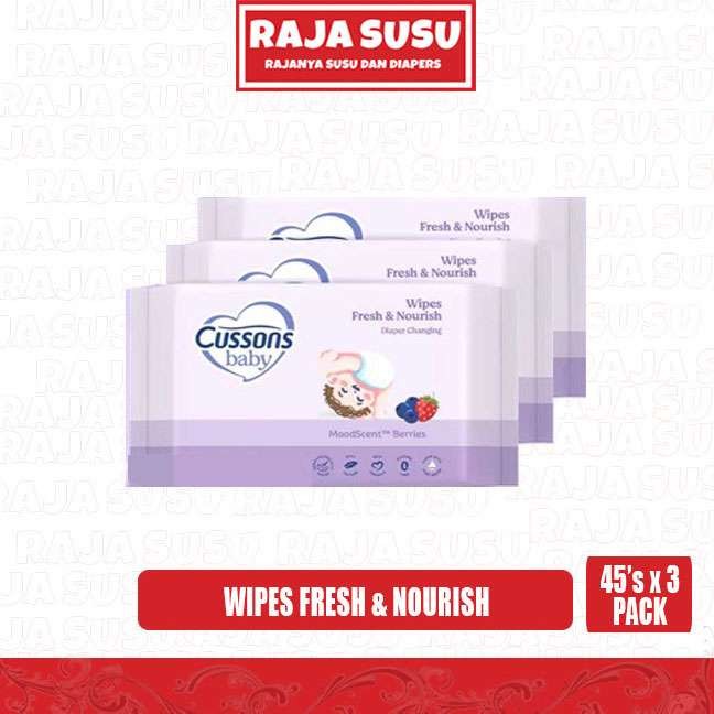 CUSSONS BABY WIPES FRESH NRSH UNGU 45'S - RAJA SUSU