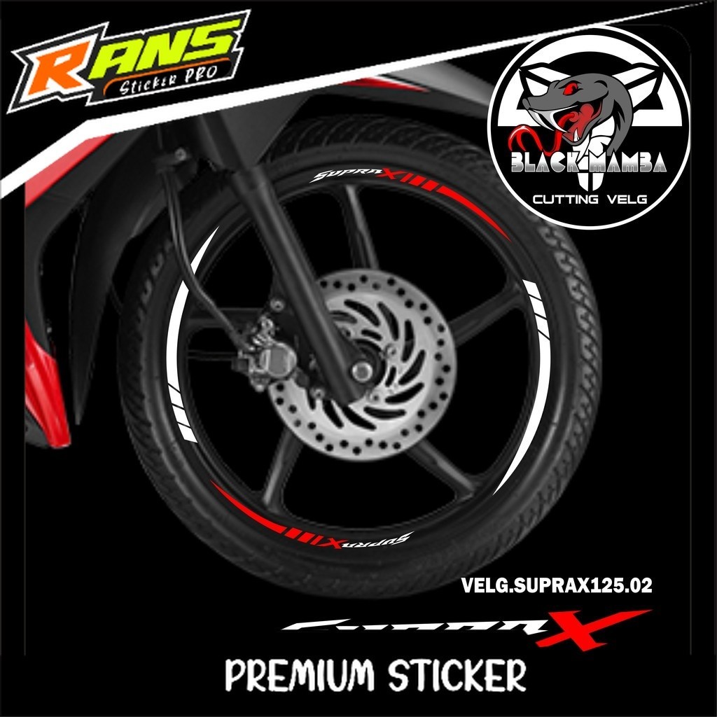 (COD) CUTTING STICKER VELG SUPRA X 125 - STIKER LIS LIST VARIASI BAN/VELG HONDA SUPRA X125 02