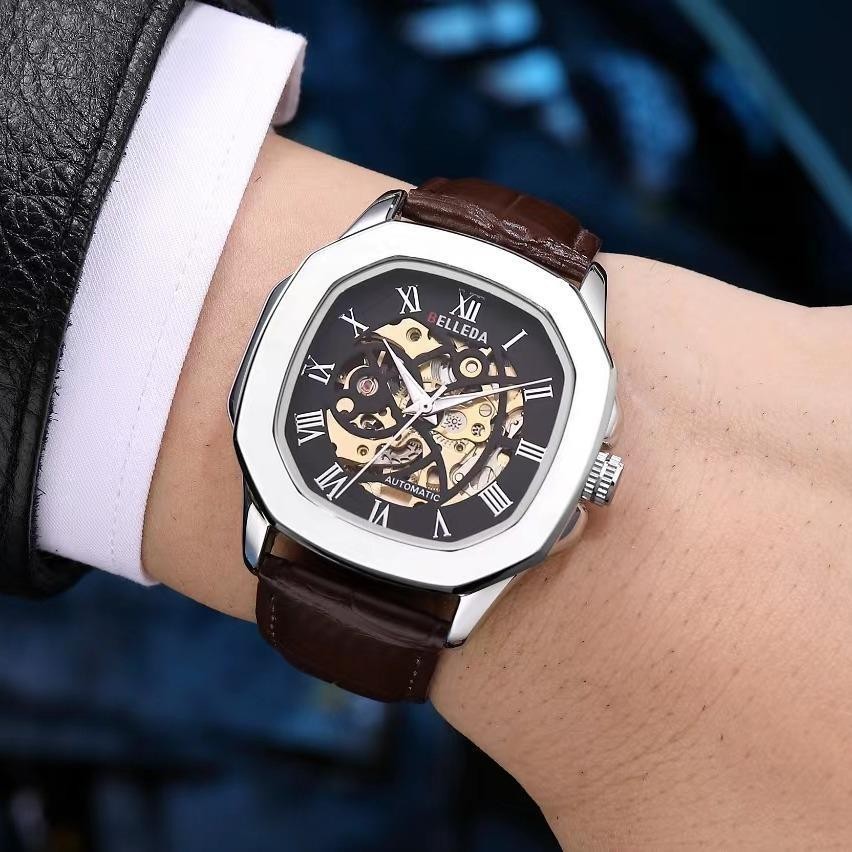 Jam Tangan Belleda 9484 Kulit Automatic