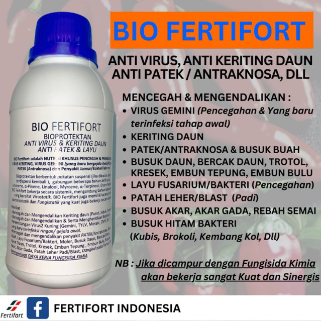 JANGANLIRIK Bio Fertifort Anti Virus Gemini Patek Antraknosa Layu Fusarium Fungisida Bakteri Bakteri