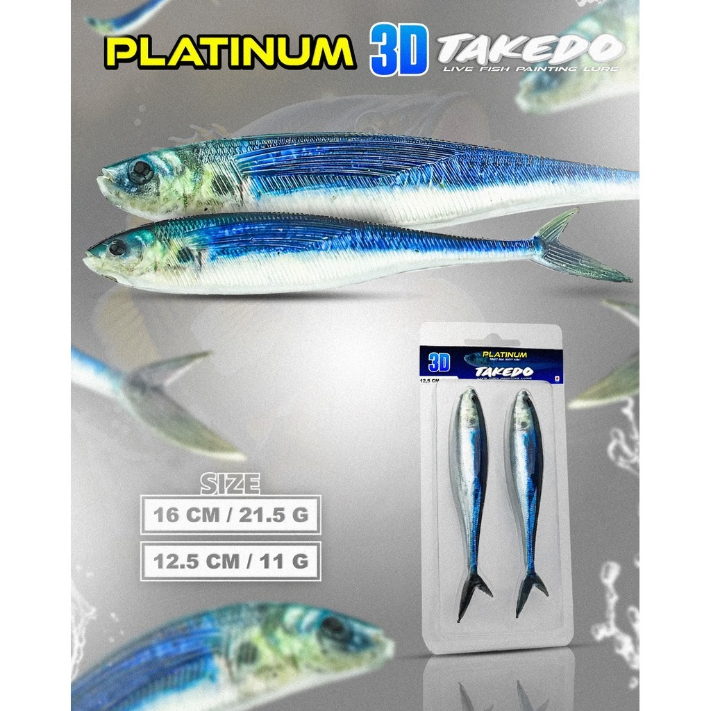 UMPAN KARET IKAN PLATINUM TAKEDO | UMPAN KARET IKAN