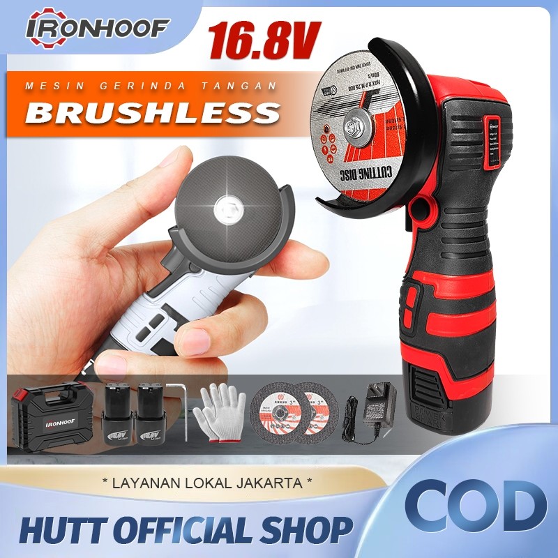 PROMOBrushless Angle Grinder Mesin Gerinda Tangan Gerinda Cordless Elektrik Gerinda Baterai Portable