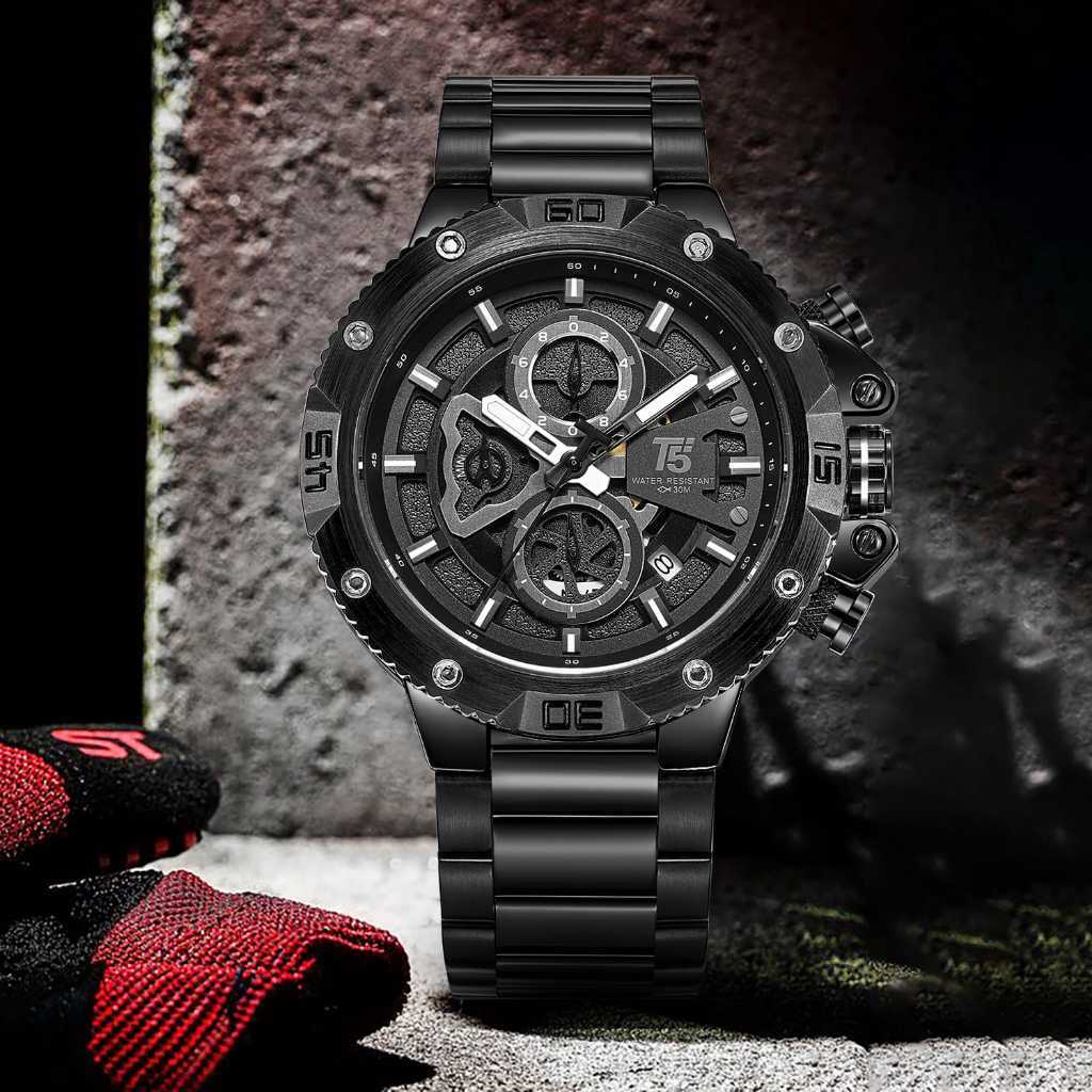 Jam T5 3705 / Jam Tangan Pria T5 3705G Chronograph Original