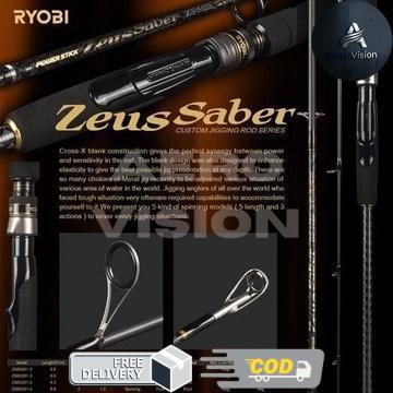 Joran Jig Ryobi Zeus Saber Blank Hollow Ringan Kuat Ring Fuji Mancing Dasaran - PE 3-5, 562 (1.70cm)