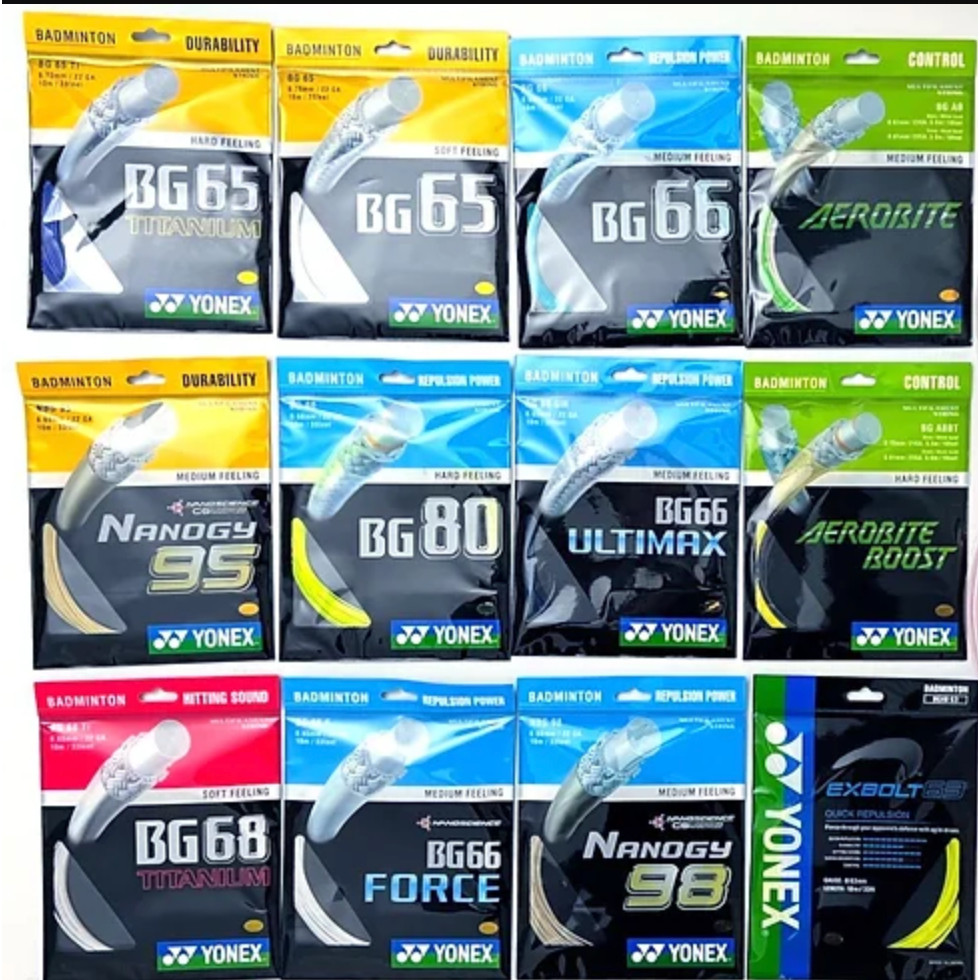 NVI- [GROSIR] Senar Badminton YONEX ISI 5 dan 10 BOX KOTAK BG5 BG6 BG9 BG66 Ultimax Force Nanogy 95 