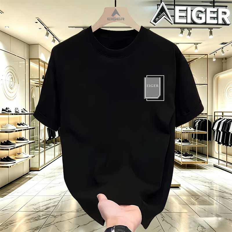 Atasan Kaos Eiger ori Oversize Unisex Katun 24S Nyaman Tebal Tidak Panas Pria Wanita