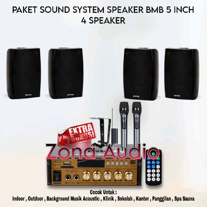 Paket Sound Cafe Resto Karaoke Speaker BMB 5 Inch 4 Speaker Original ( Mini 3 )