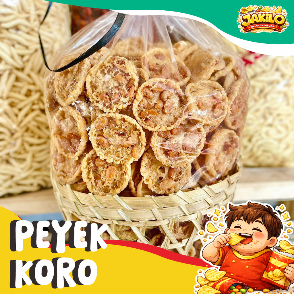Peyek Kacang Koro  Kiloan 1kg 500gr Peyek Bulat Mini Khas Magelang - Aneka Camilan Magelang