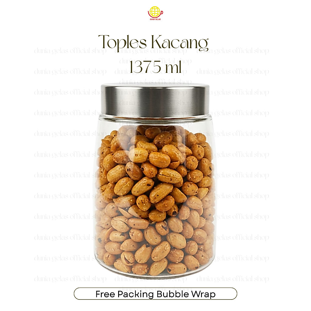 Toples Kaca 1375 ml / Toples Kacang / Toples Nastar / Toples Kopi / Toples Gula