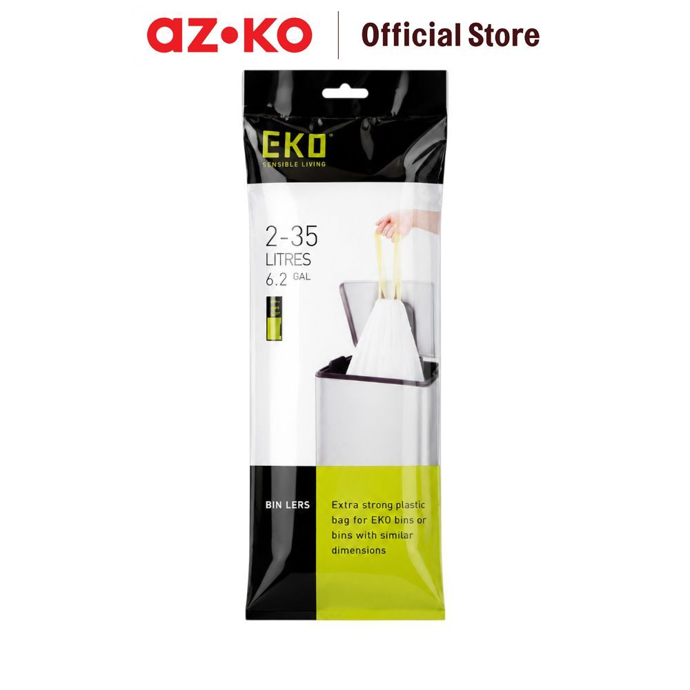 AZKO Eko Plastik Tempat Sampah Dengan Tali - Putih Trash Bag Aksesoris Tong Sampah Kantong Plastik T