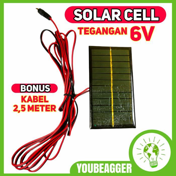Solar Cell 6v + kabel 2.5 meter