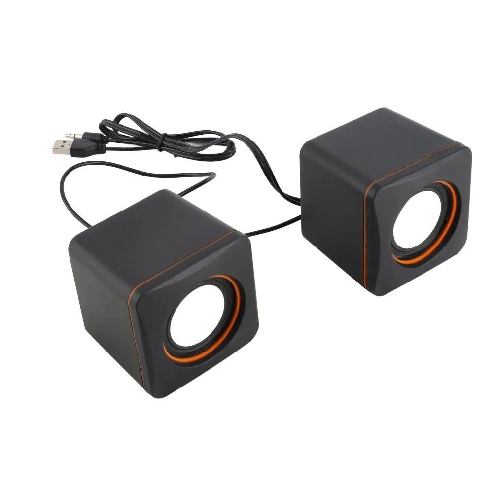 Plug and Play 35mm Jack Desktop Speaker Mini Cube Binaural Computer Speaker Stereo Sound Mini Music 