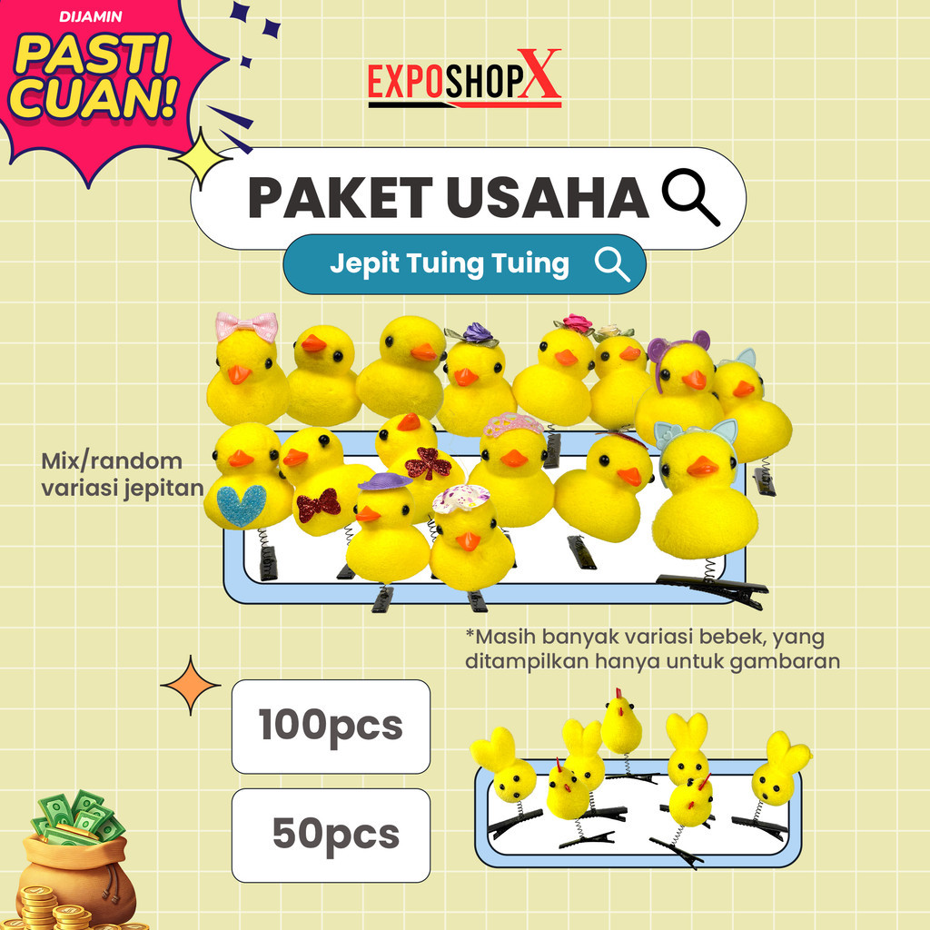 Paket Usaha Jepit Bebek100 Pcs / Jepit Rambut Bebek Anak Lucu Isi 100 Pcs